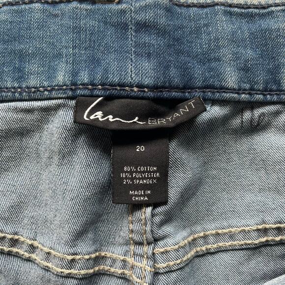 Lane Bryant Medium Wash Distressed Skinny Jeans Size 20 - Picture 3 of 11